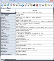 System Spec screenshot